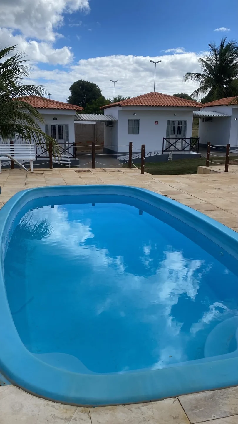 Área de lazer junto aos chalés